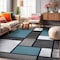 World Rug Gallery Contemporary Modern Boxes Design Soft Area Rug 3'3'' x 5' Blue Gray 106BLUE3X5 - alternate 1